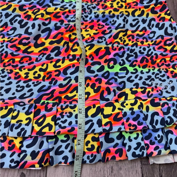 TZU TZU Party Cat Leopard Animal Print Layered Golf Tennis Knit Skort Medium - Picture 5 of 7